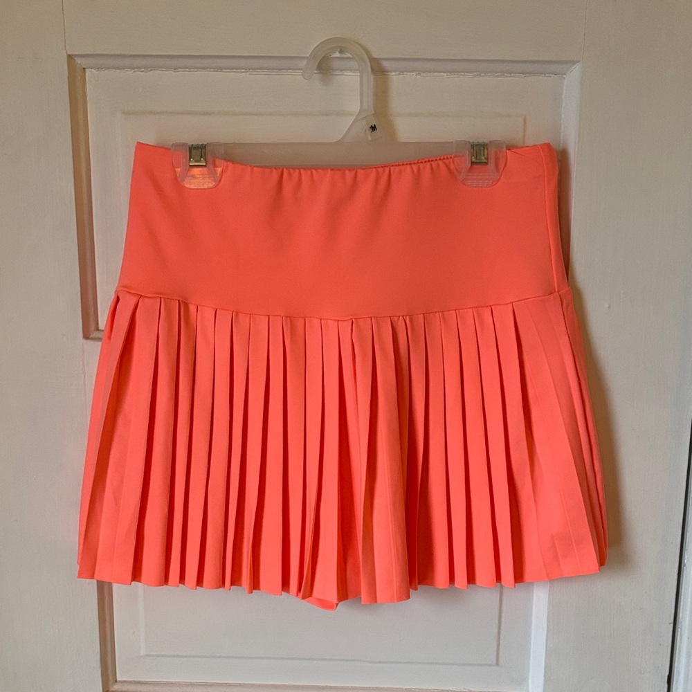 Pleated Athletic Coral Skirt